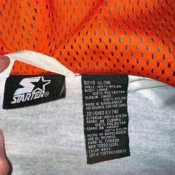 Boy’s Vintage 1990 Starter Jacket Blue Orange XL - Picture 9 of 9
